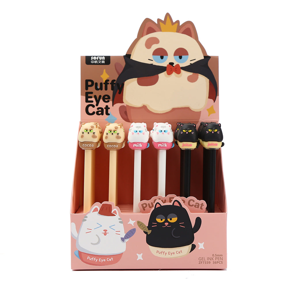 22718 Puffy Eye Cat Gel Pen-36