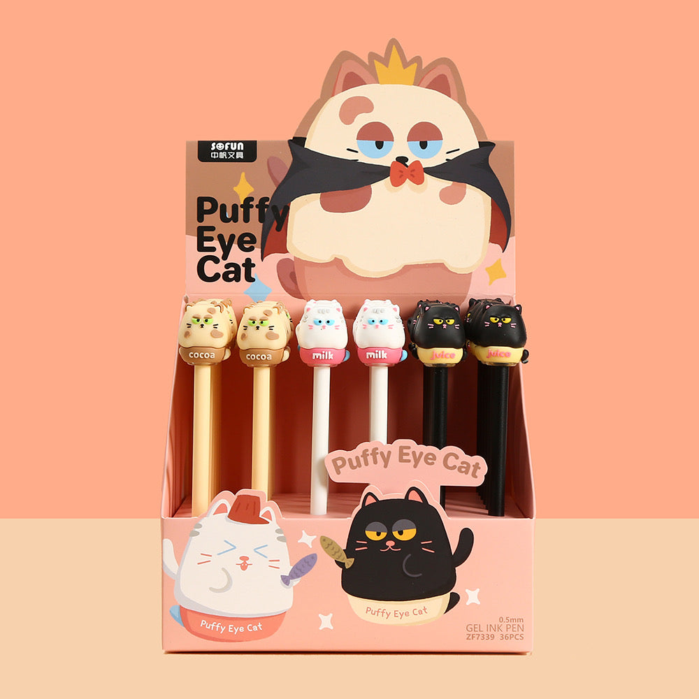 22718 Puffy Eye Cat Gel Pen-36