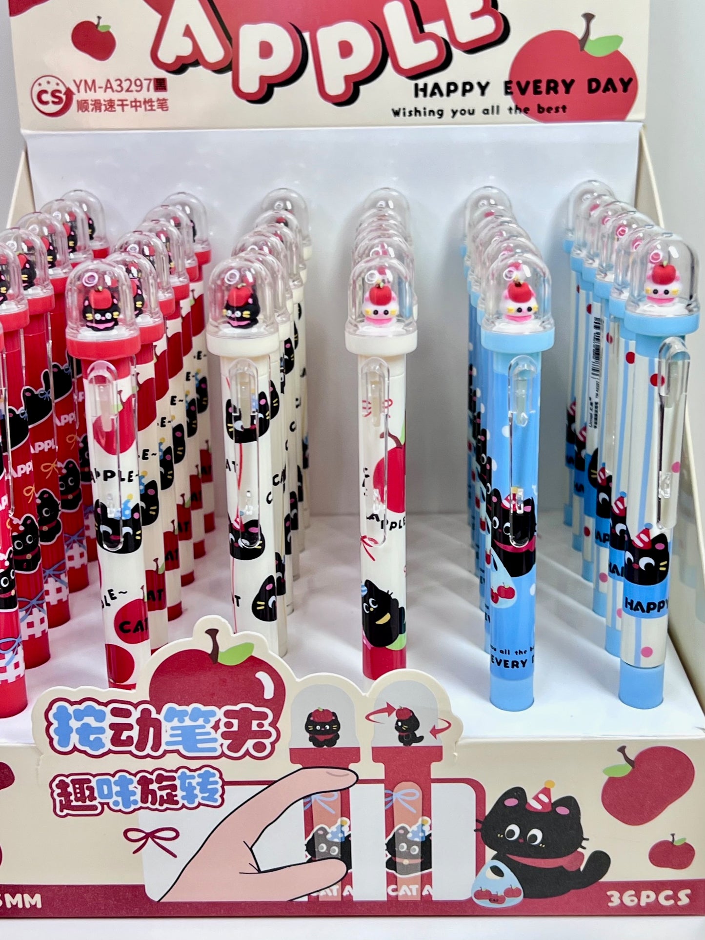 22725 Apple Cat Retractable Gel Pen-36