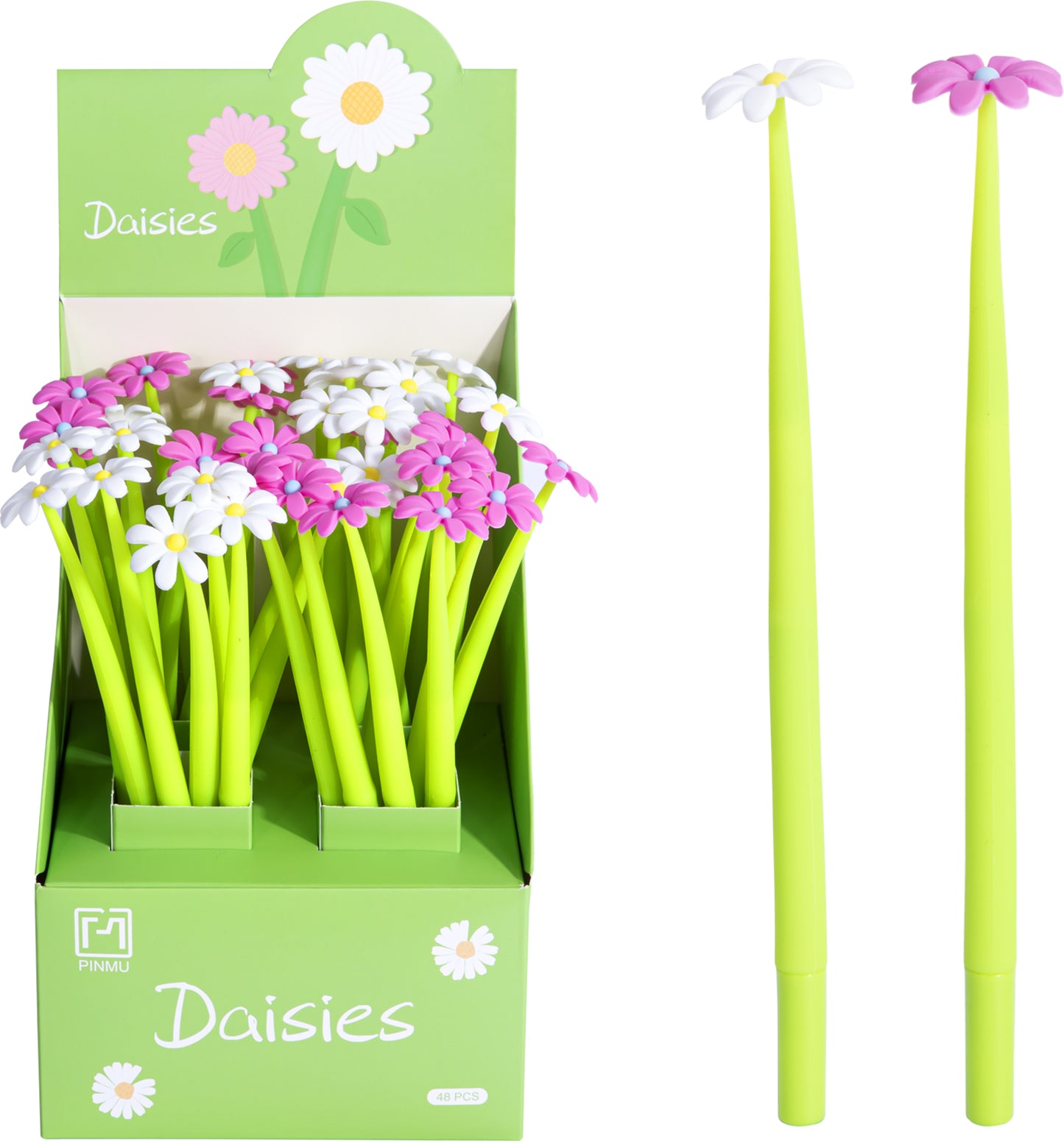 22732 Pink and White Daisy Gel Pen-48