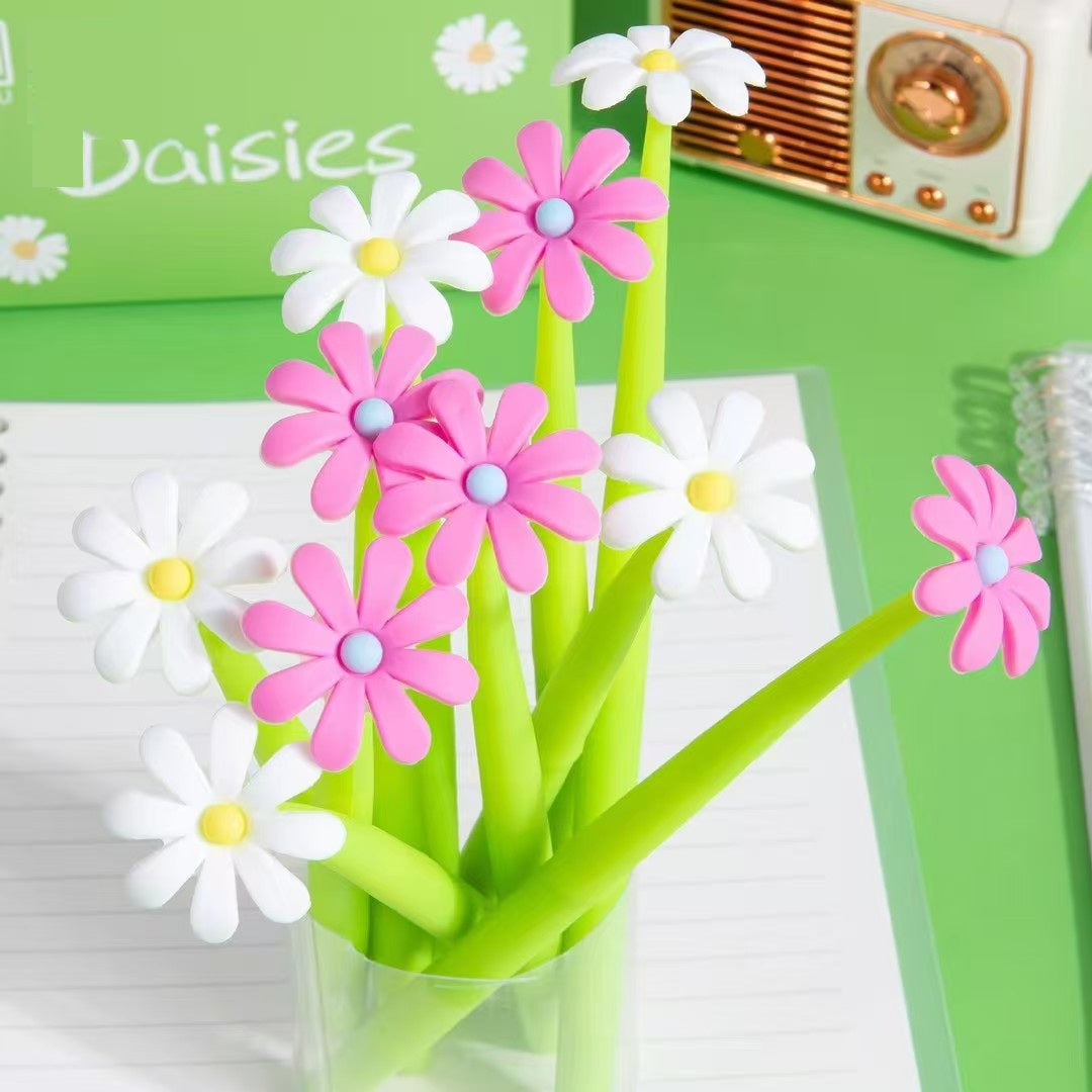22732 Pink and White Daisy Gel Pen-48