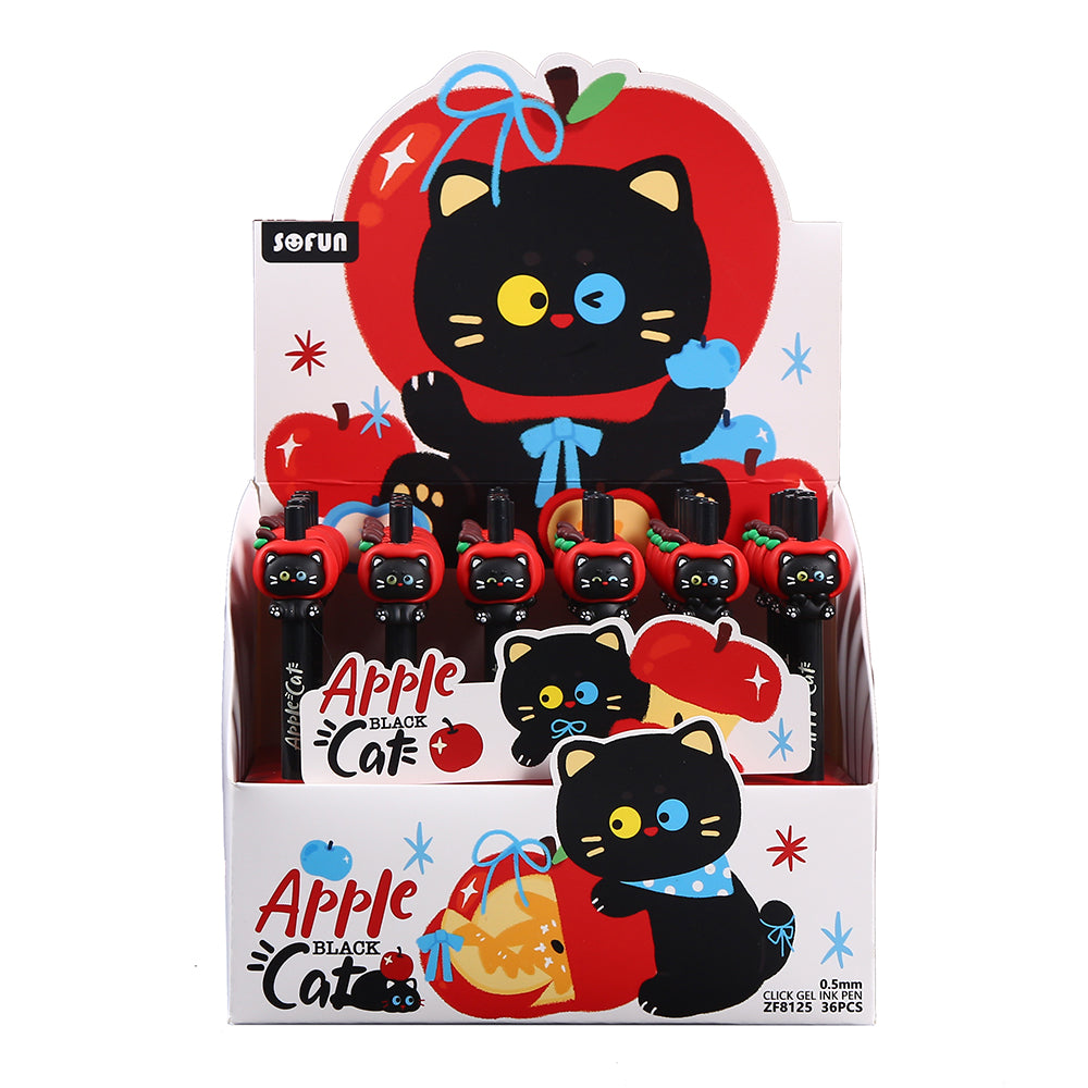 22734 Apple Cat Retractable Gel Pen-48