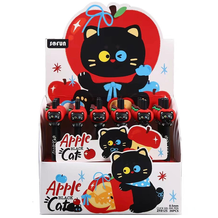 22734 Apple Cat Retractable Gel Pen-48