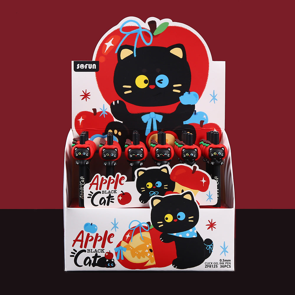 22734 Apple Cat Retractable Gel Pen-48
