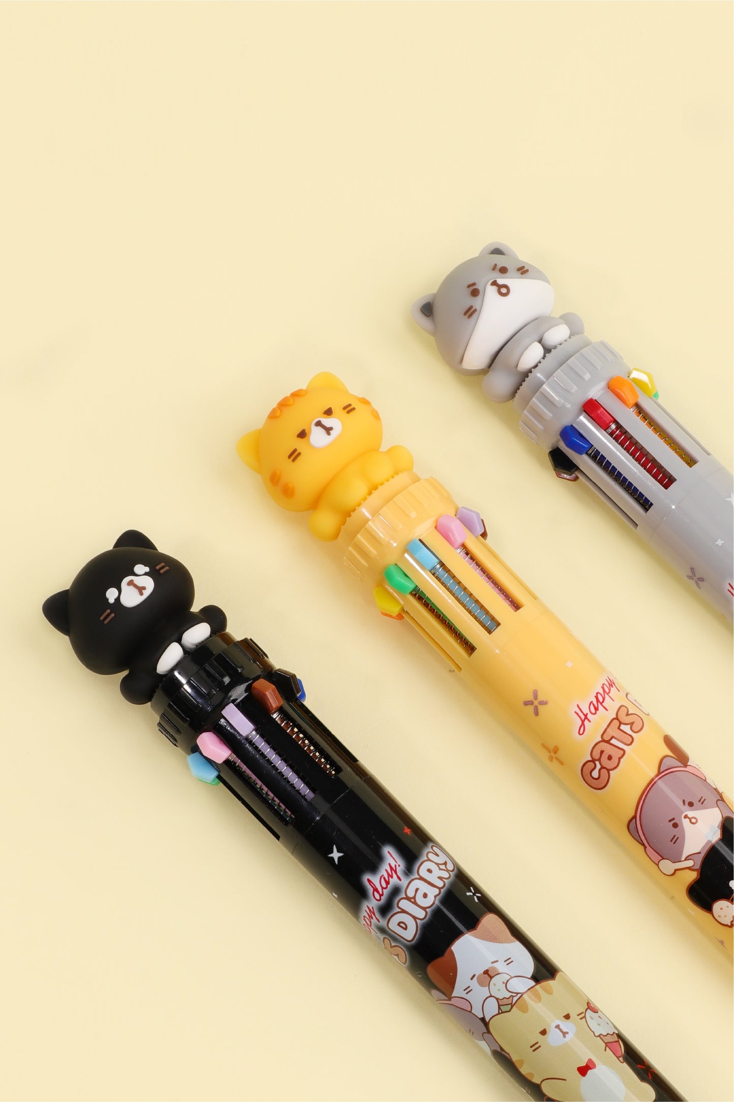 23010 CAT DIARY 10-COLOR RETRACTABLE BALL PEN-36