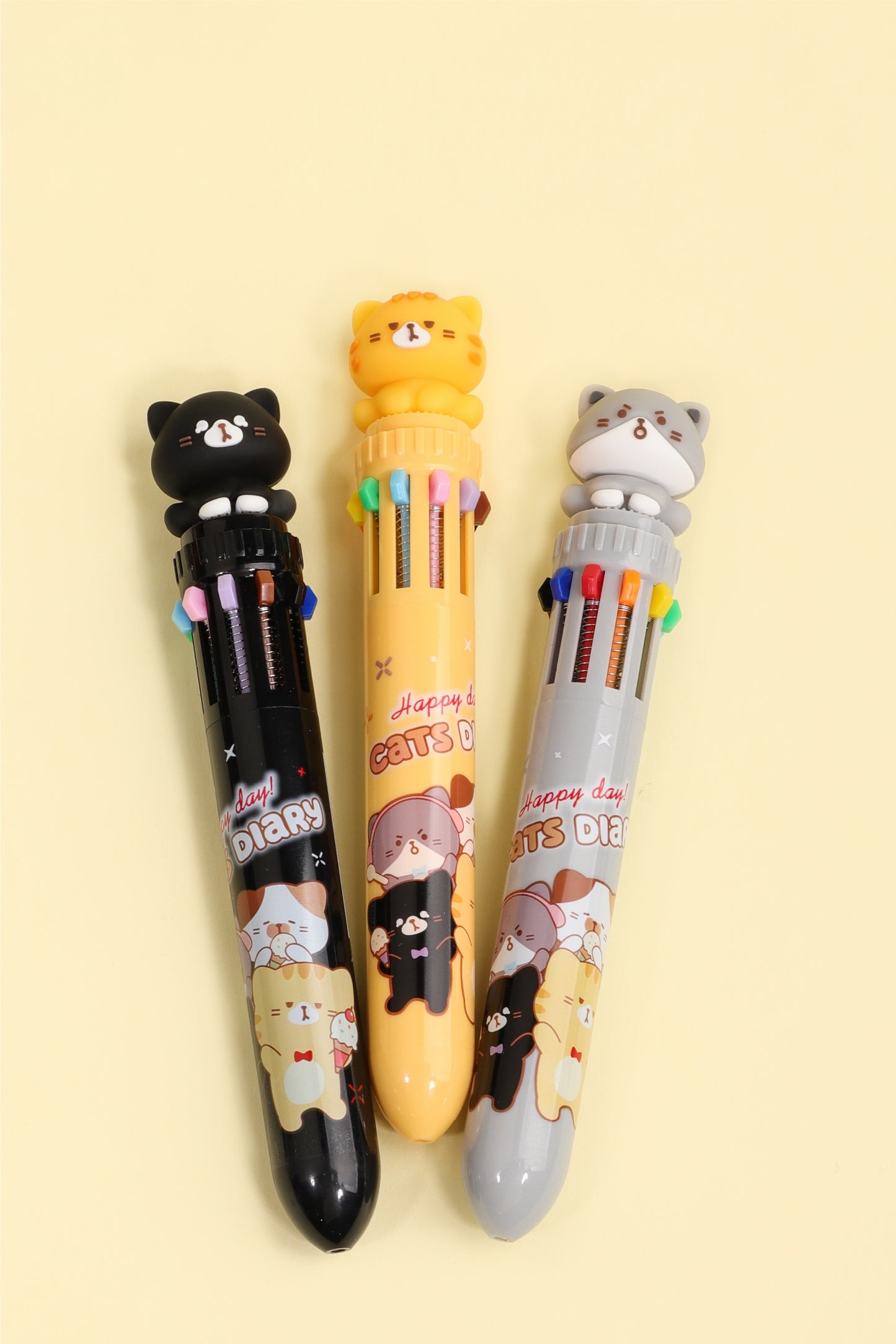 23010 CAT DIARY 10-COLOR RETRACTABLE BALL PEN-36