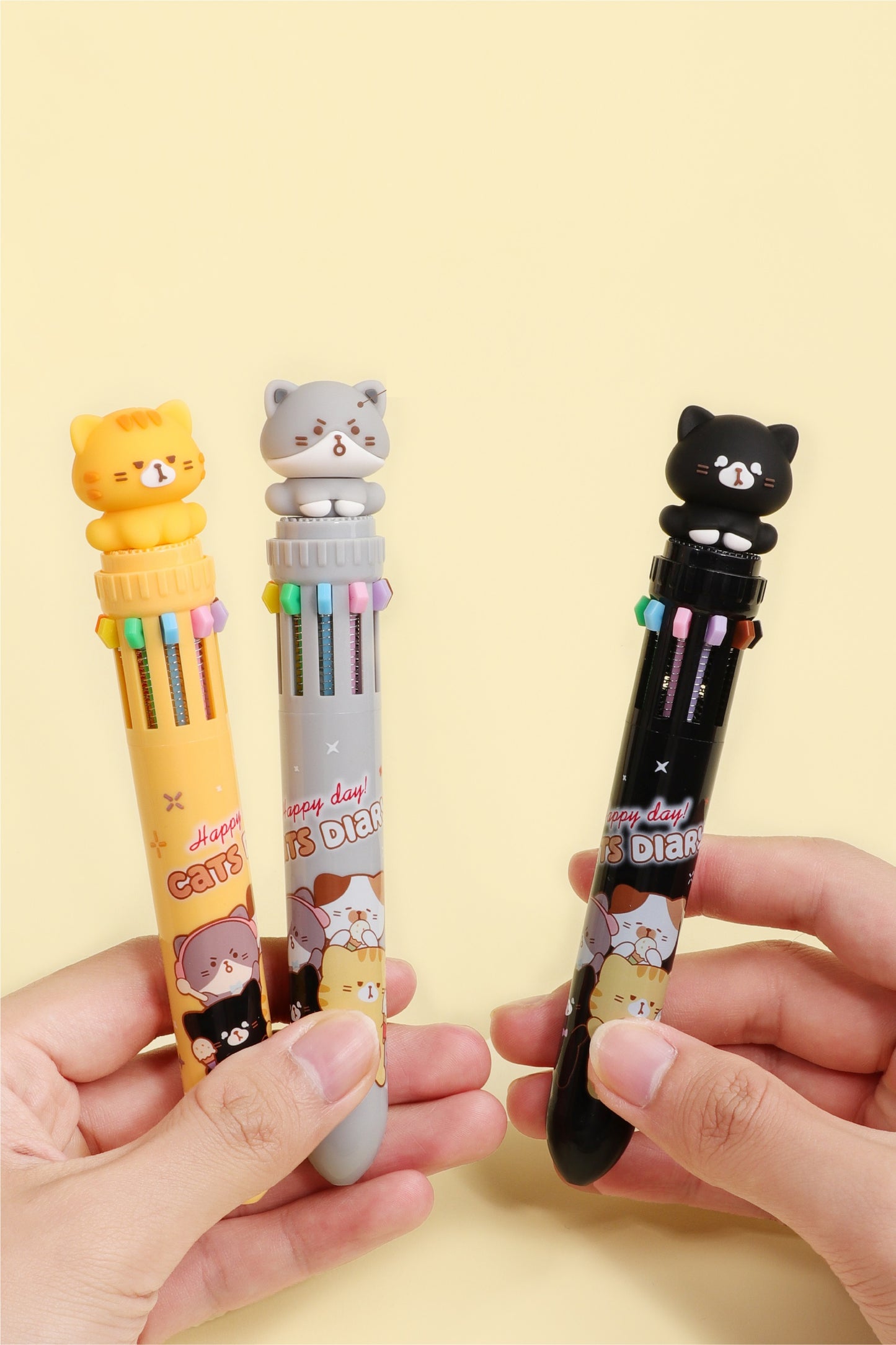 23010 CAT DIARY 10-COLOR RETRACTABLE BALL PEN-36