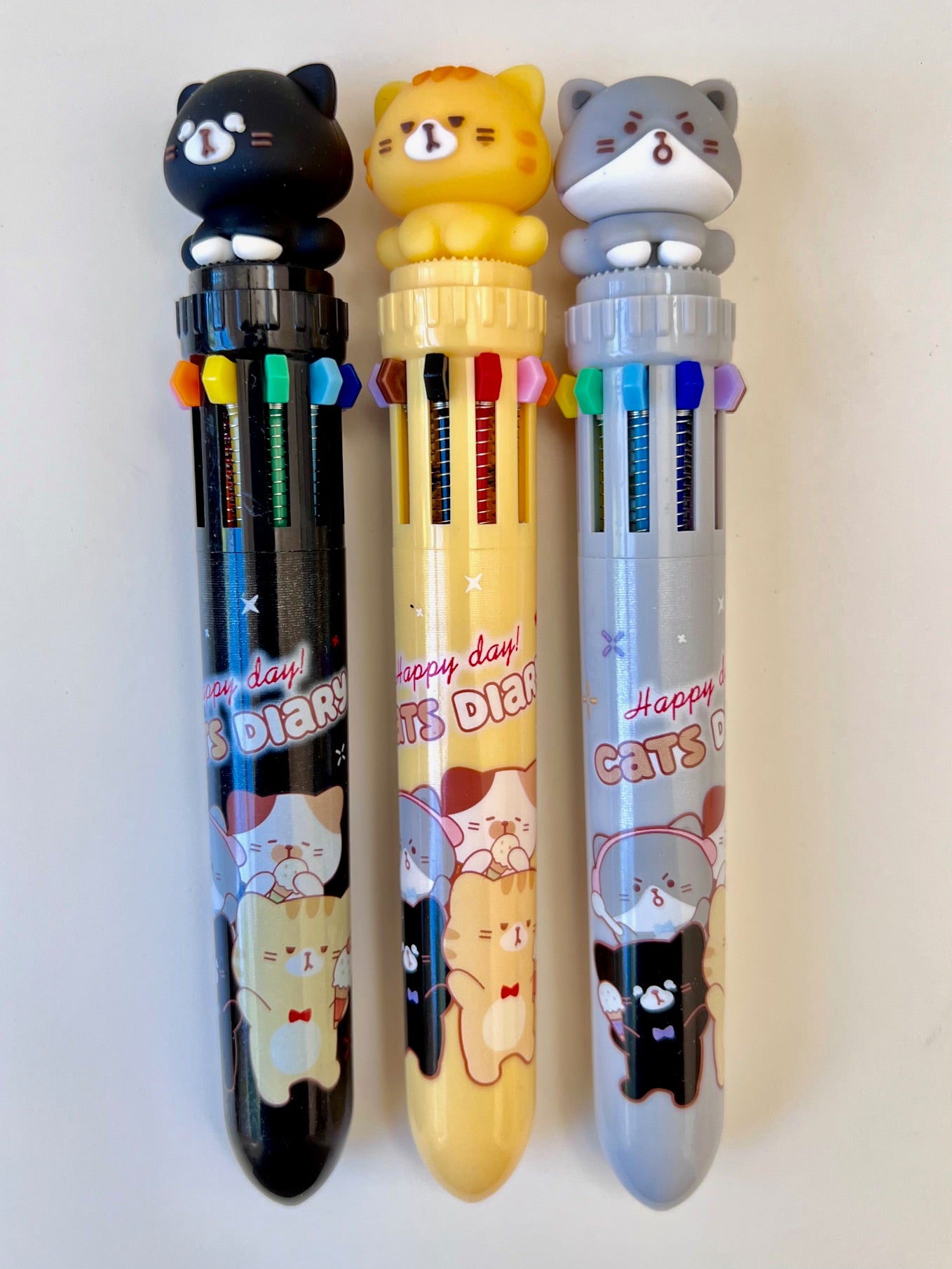 23010 CAT DIARY 10-COLOR RETRACTABLE BALL PEN-36