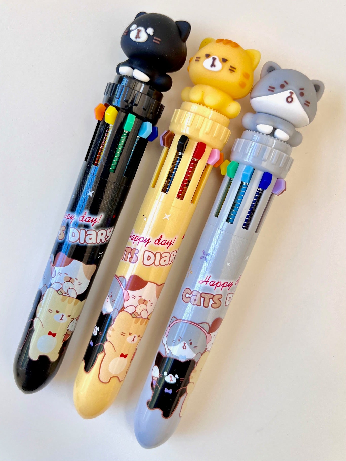 23010 CAT DIARY 10-COLOR RETRACTABLE BALL PEN-36