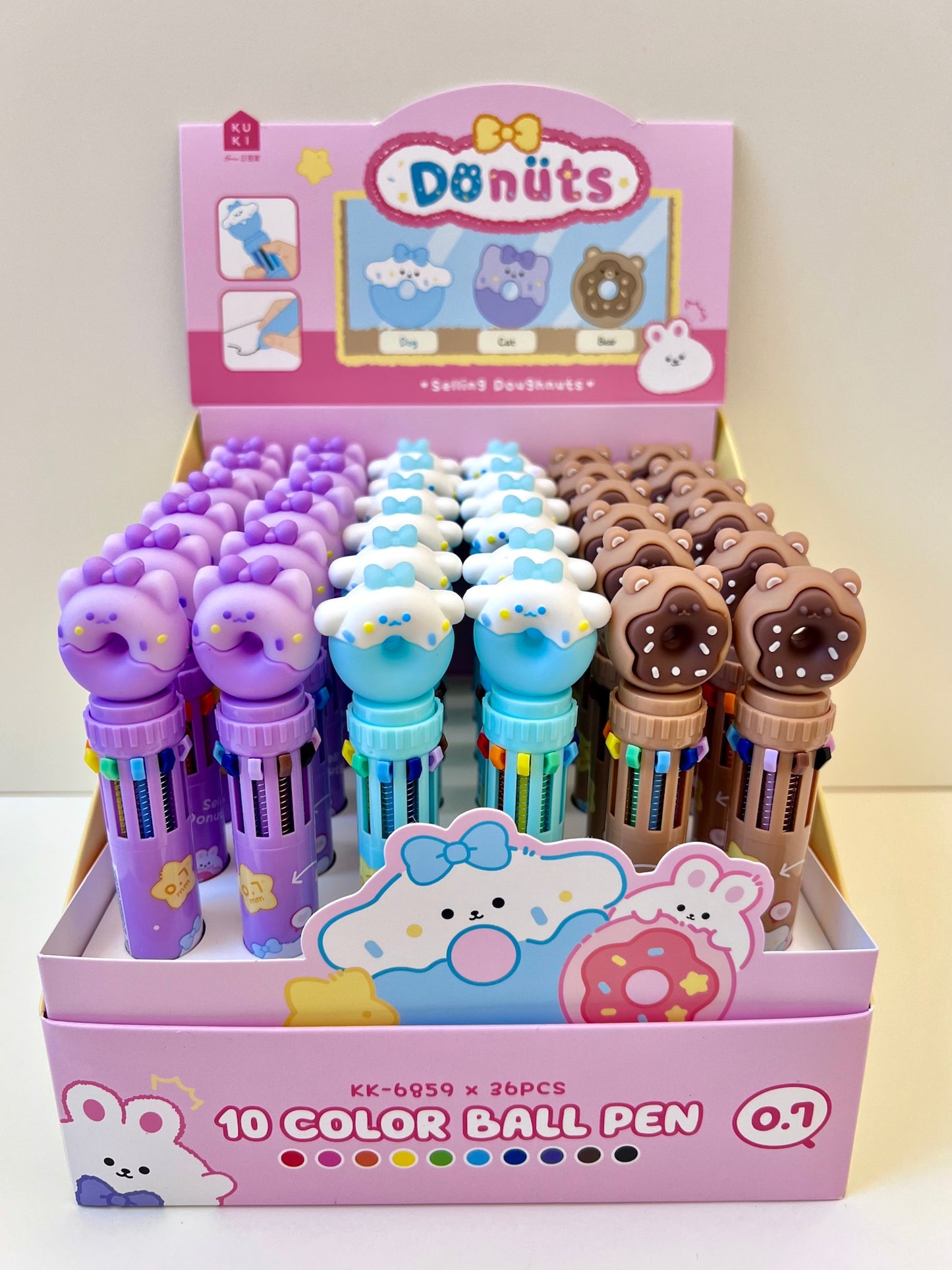 23012 DONUT 10-COLOR RETRACTABLE BALL PEN-36