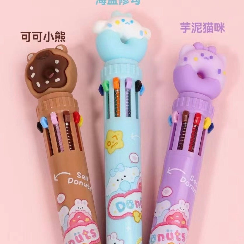 23012 DONUT 10-COLOR RETRACTABLE BALL PEN-36