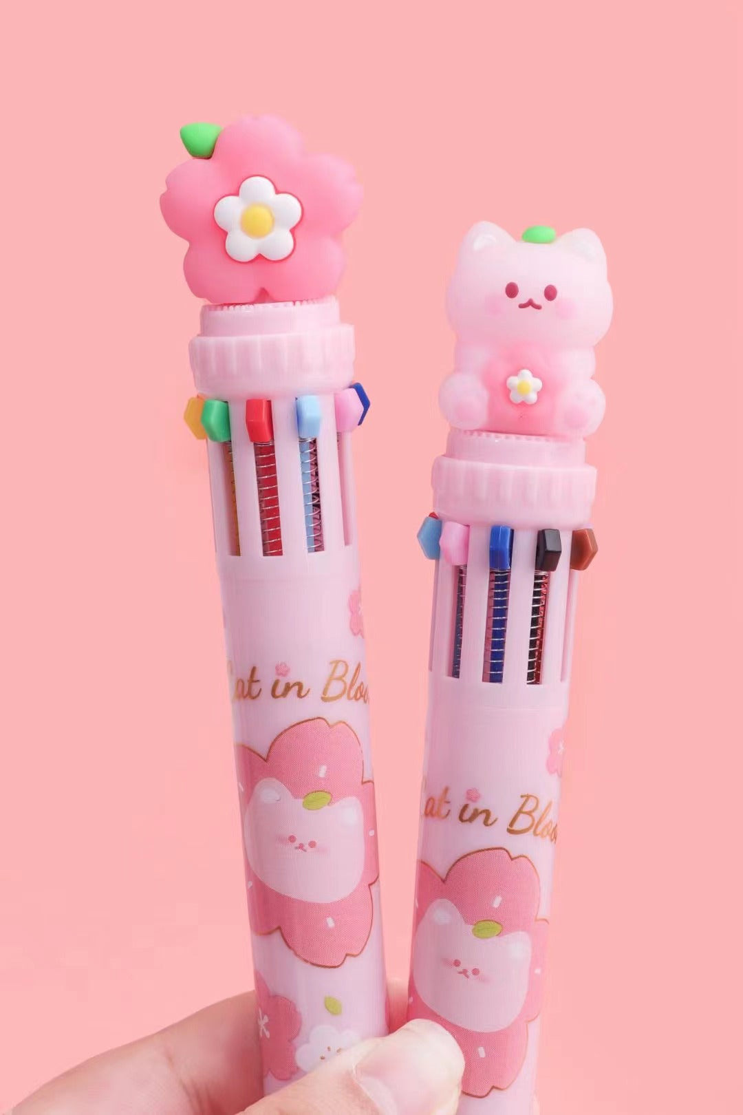 23013 SAKURA CAT 10-COLOR RETRACTABLE BALL PEN-36