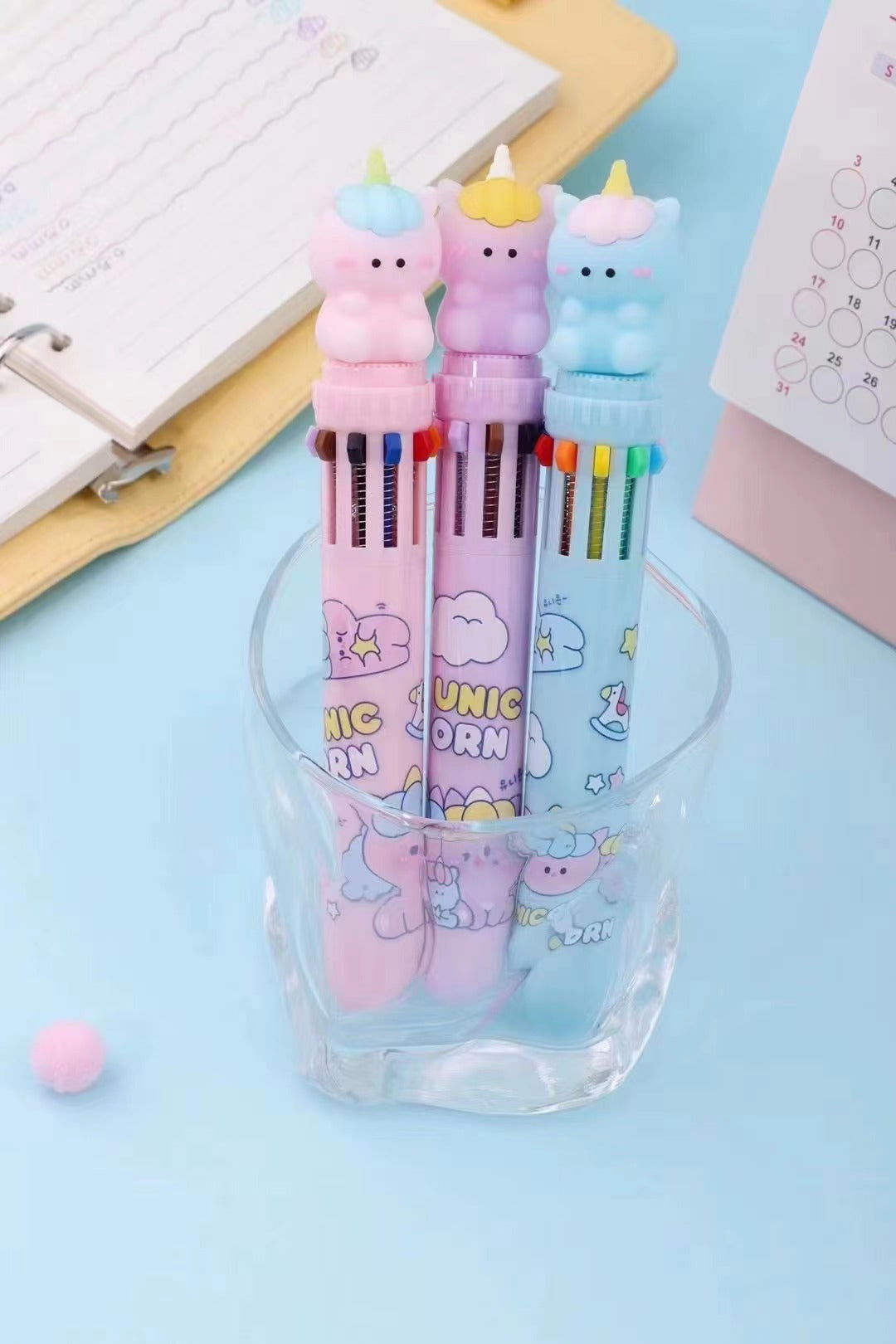 23015 UNICORN 10-COLOR RETRACTABLE BALL PEN-36