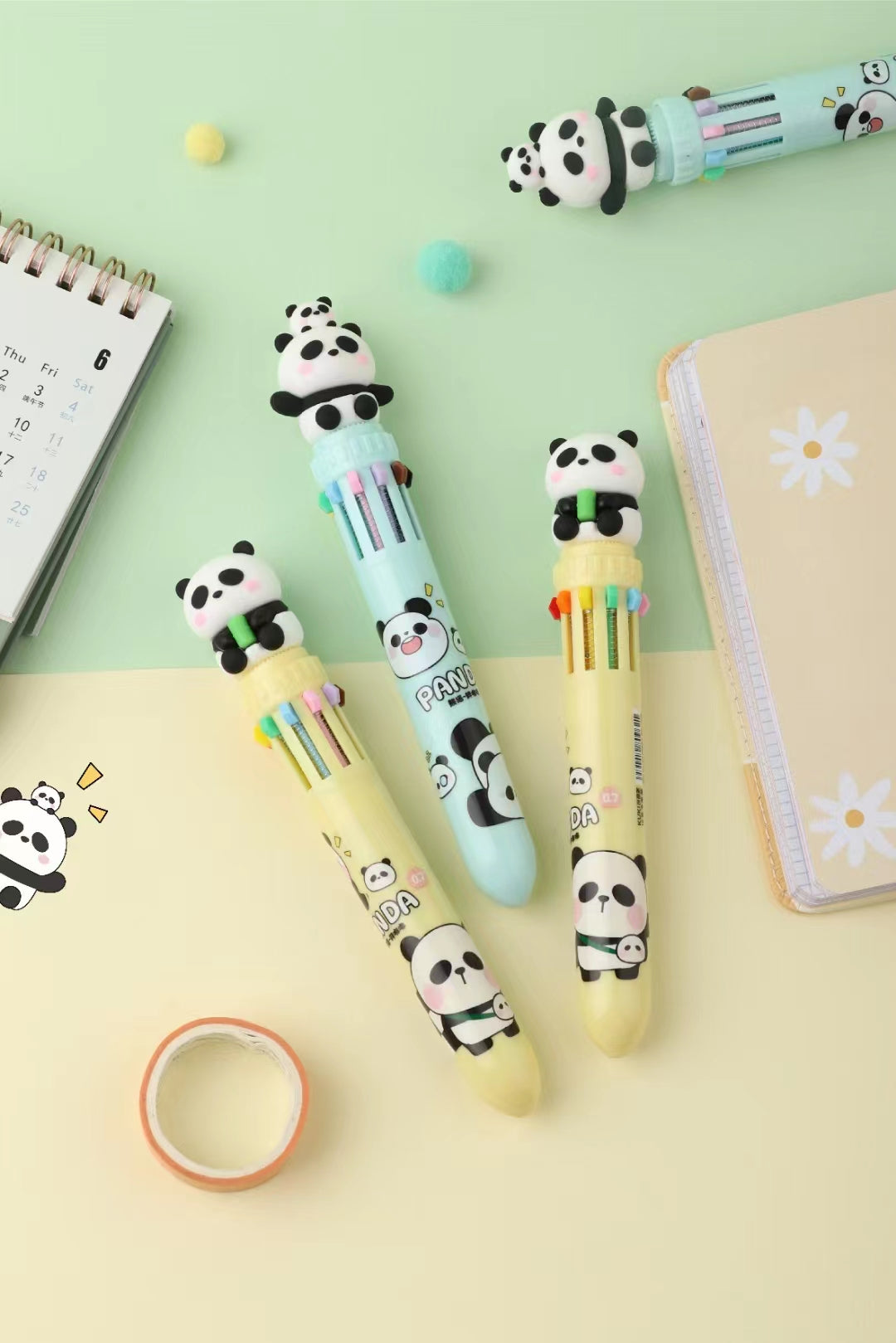 23016 PANDA 8-COLOR RETRACTABLE BALL PEN-36