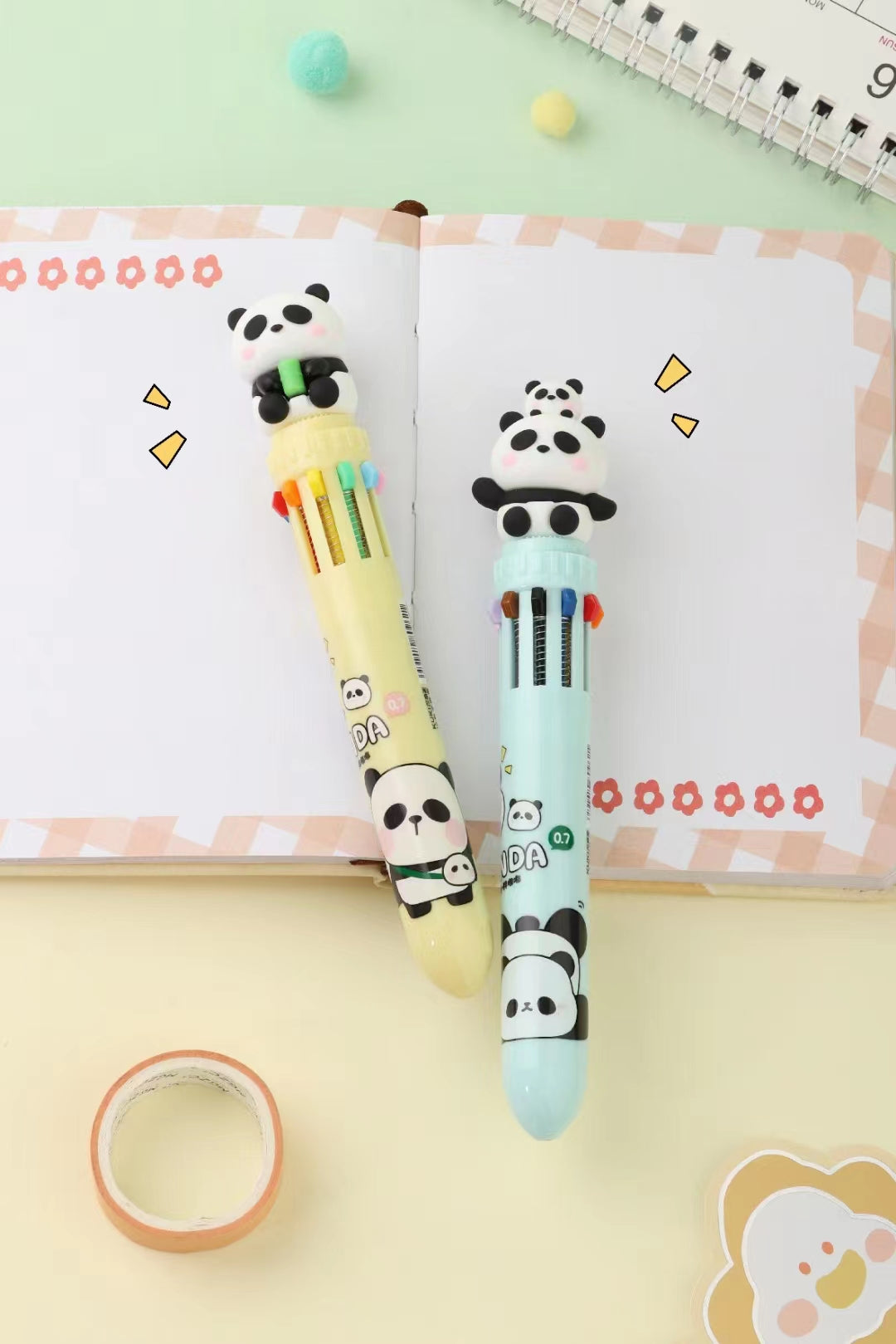 23016 PANDA 8-COLOR RETRACTABLE BALL PEN-36