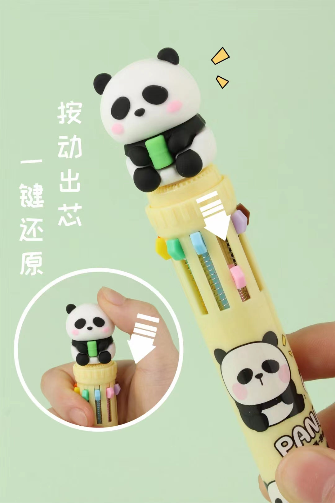 23016 PANDA 8-COLOR RETRACTABLE BALL PEN-36