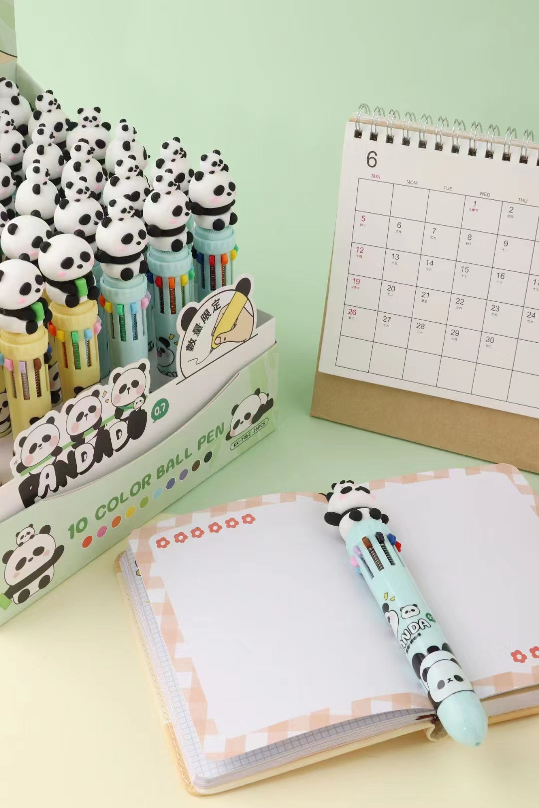 23016 PANDA 8-COLOR RETRACTABLE BALL PEN-36