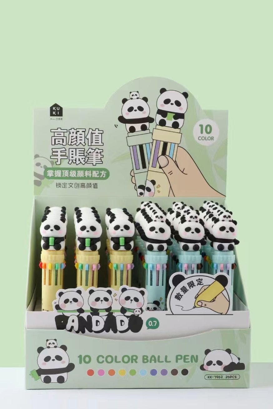 23016 PANDA 8-COLOR RETRACTABLE BALL PEN-36