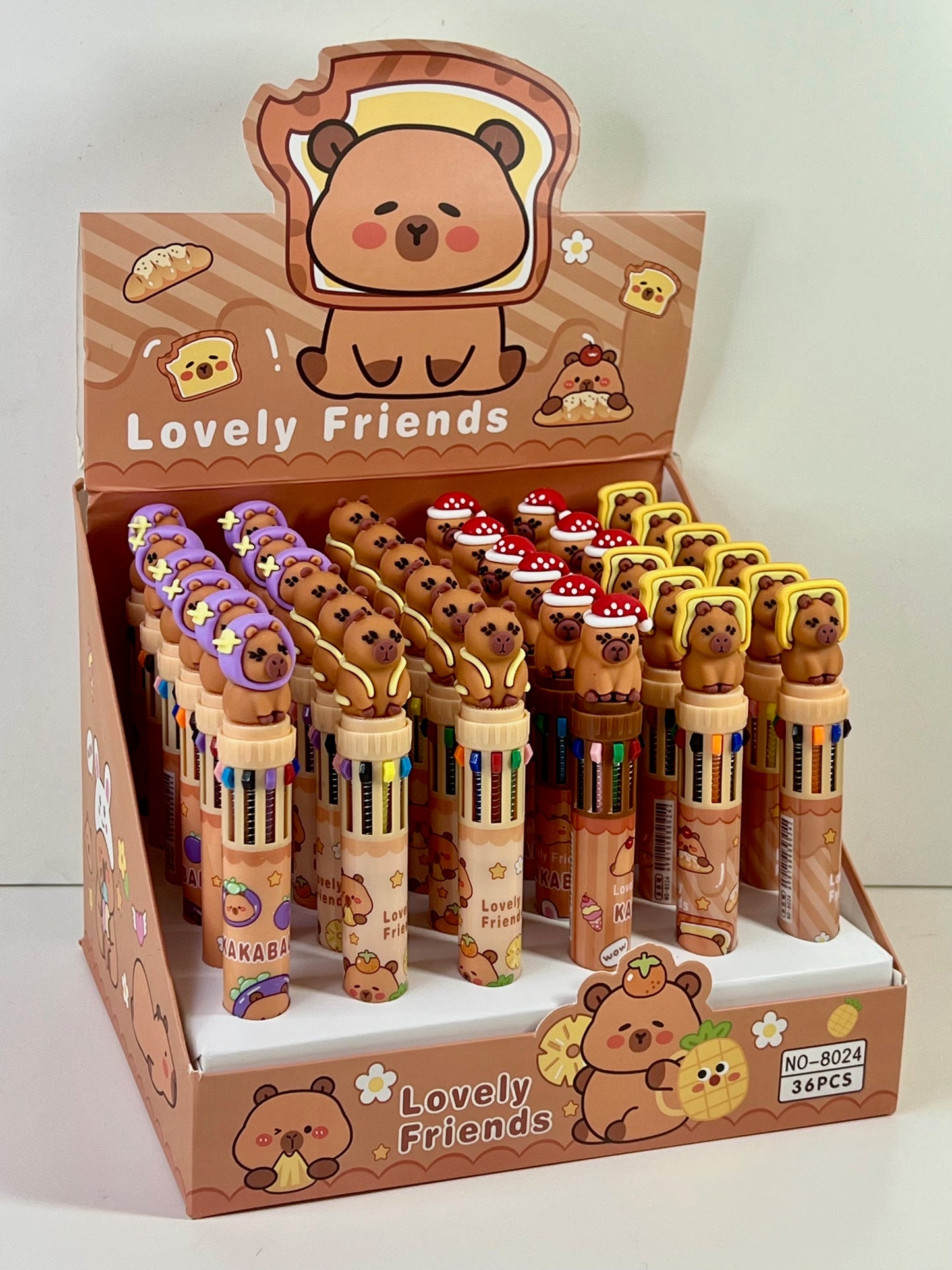 23018 CAPYBARA 10-COLOR RETRACTABLE BALL PEN-36