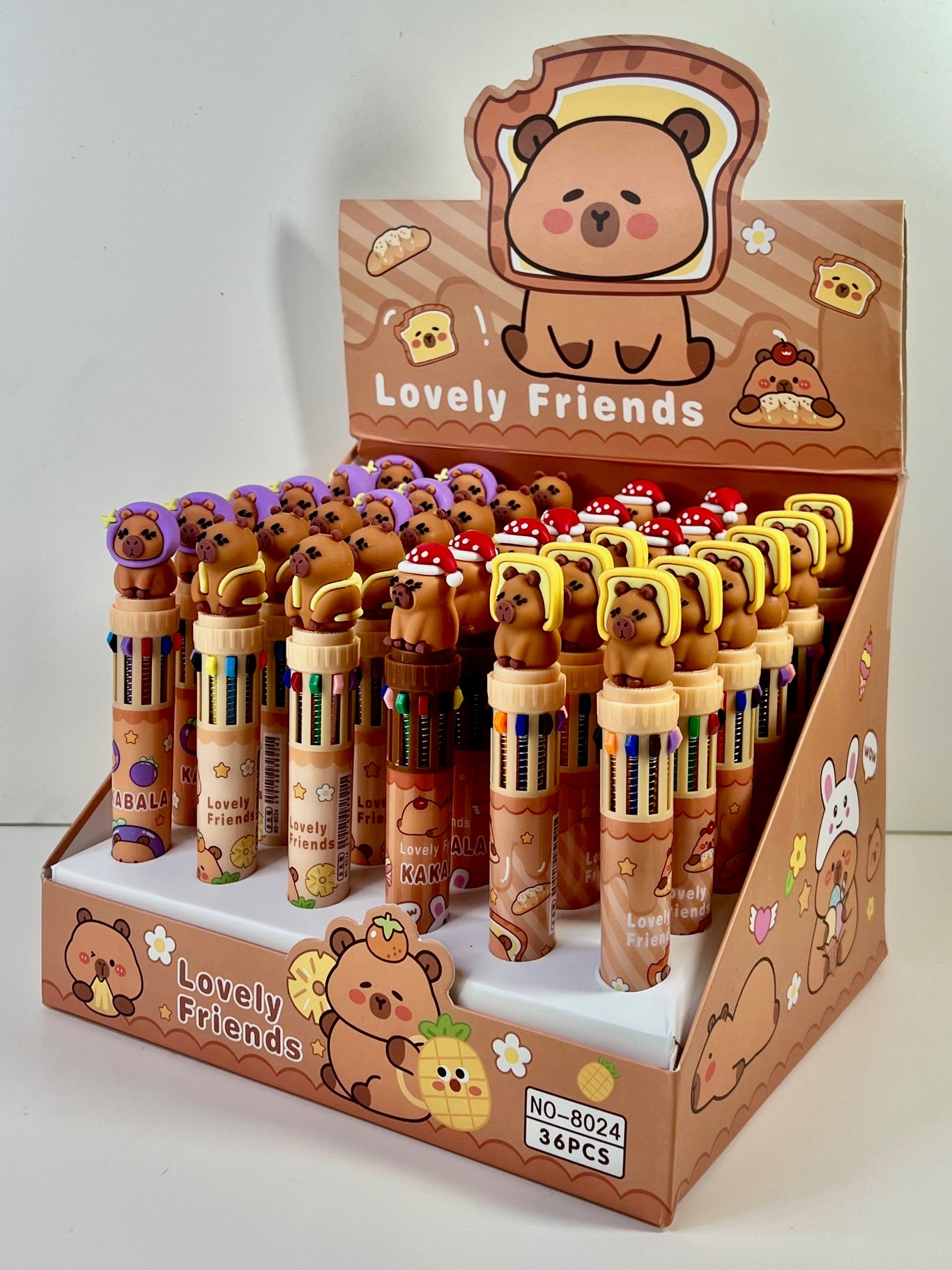 23018 CAPYBARA 10-COLOR RETRACTABLE BALL PEN-36