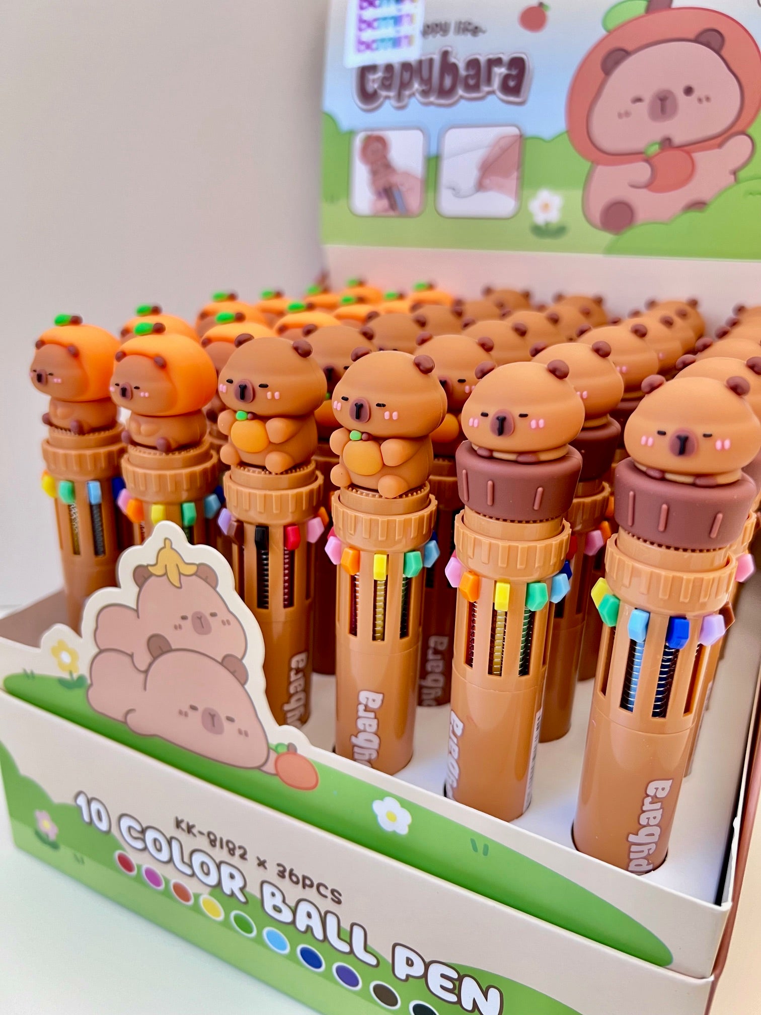 23020 CAPYBARA Vol.2 10-COLOR RETRACTABLE BALL PEN-36 – BCmini