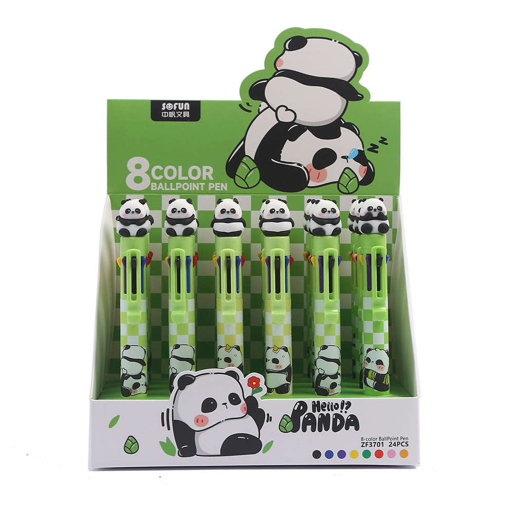 23023 PANDA 8-COLOR RETRACTABLE BALL PEN-24