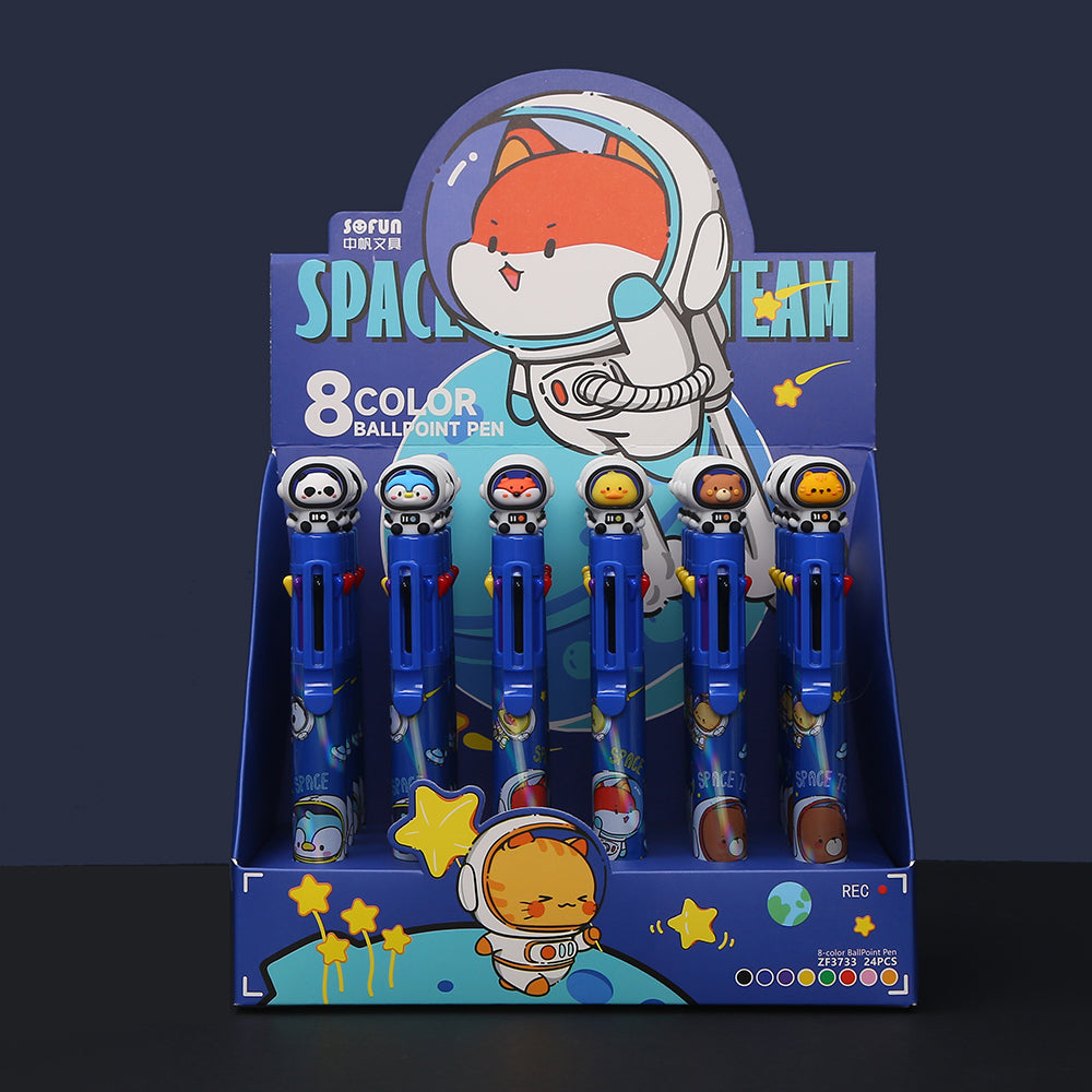 23026 SPACE TEAM 8-COLOR RETRACTABLE BALL PEN-24