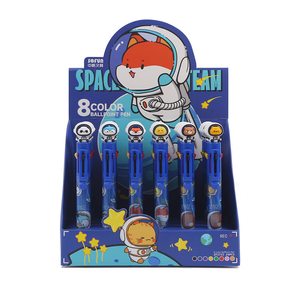 23026 SPACE TEAM 8-COLOR RETRACTABLE BALL PEN-24