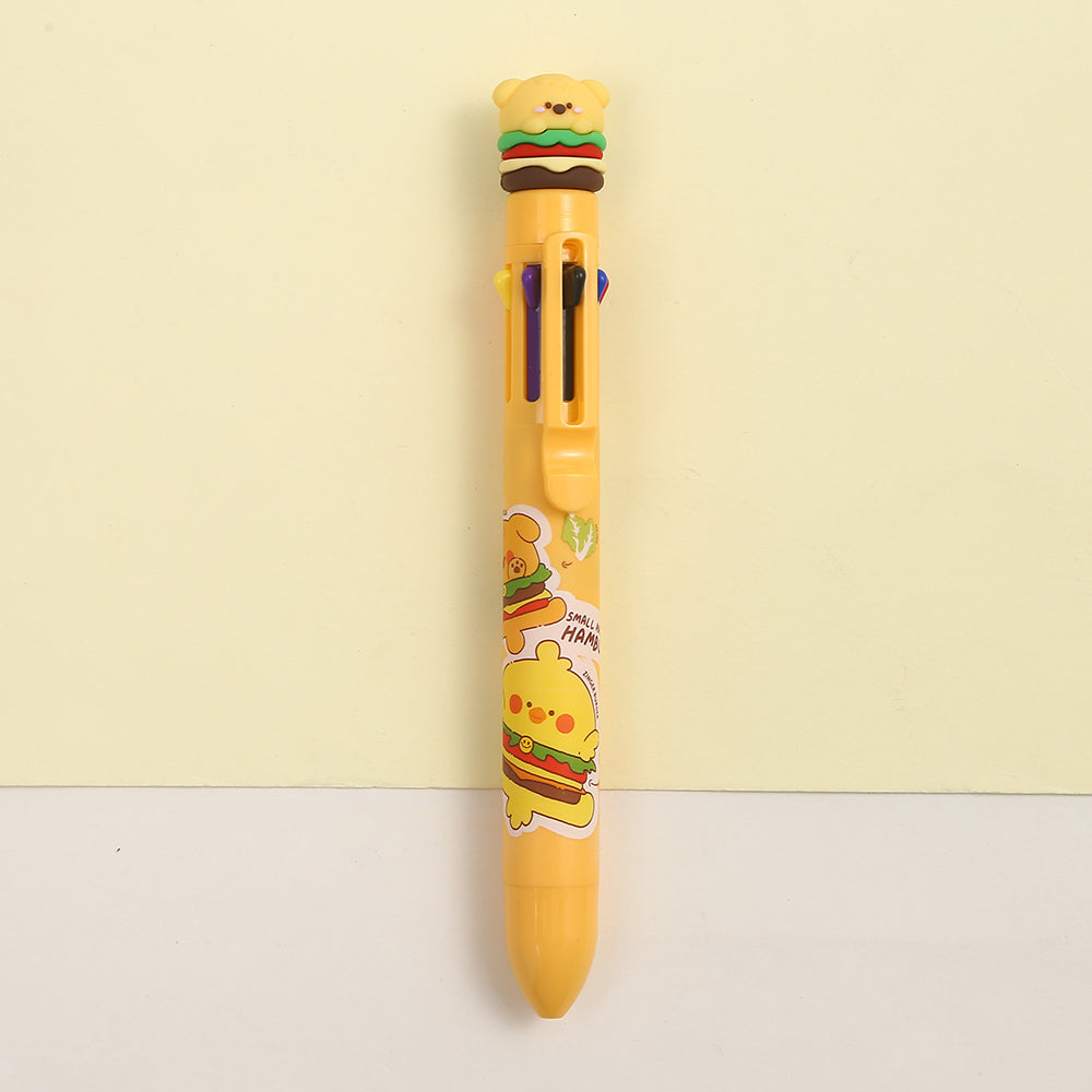 23027 ANIMAL BURGER 8-COLOR RETRACTABLE BALL PEN-24