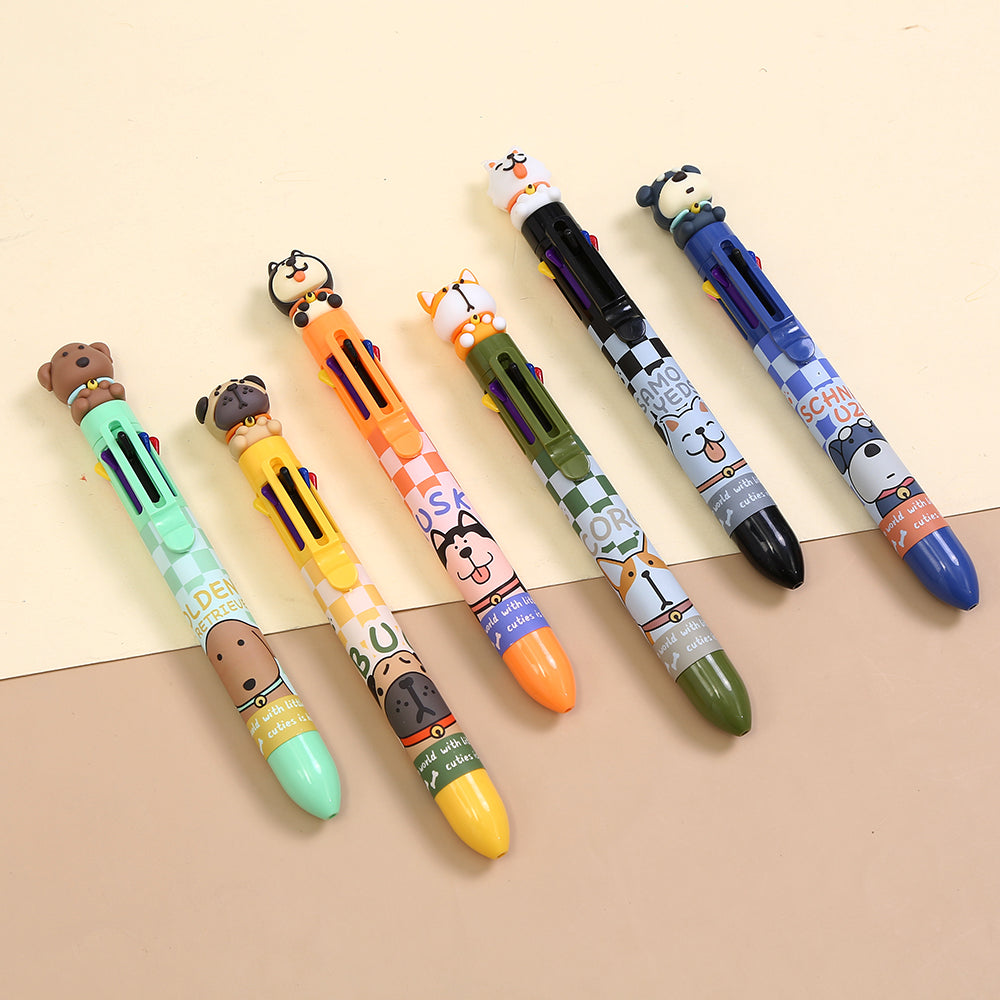 23029 Dog 8-Color Retractable Ball Pen-24