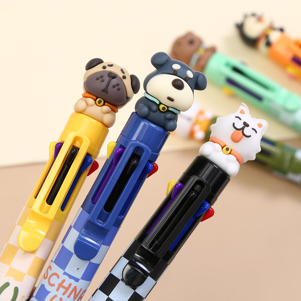 23029 Dog 8-Color Retractable Ball Pen-24