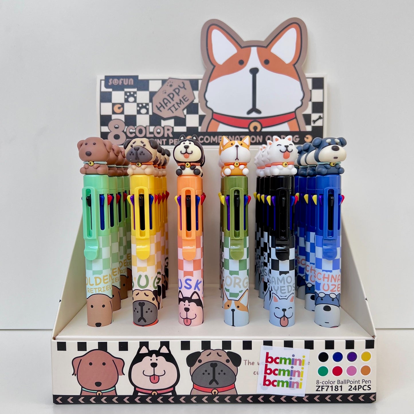 23029 Dog 8-Color Retractable Ball Pen-24