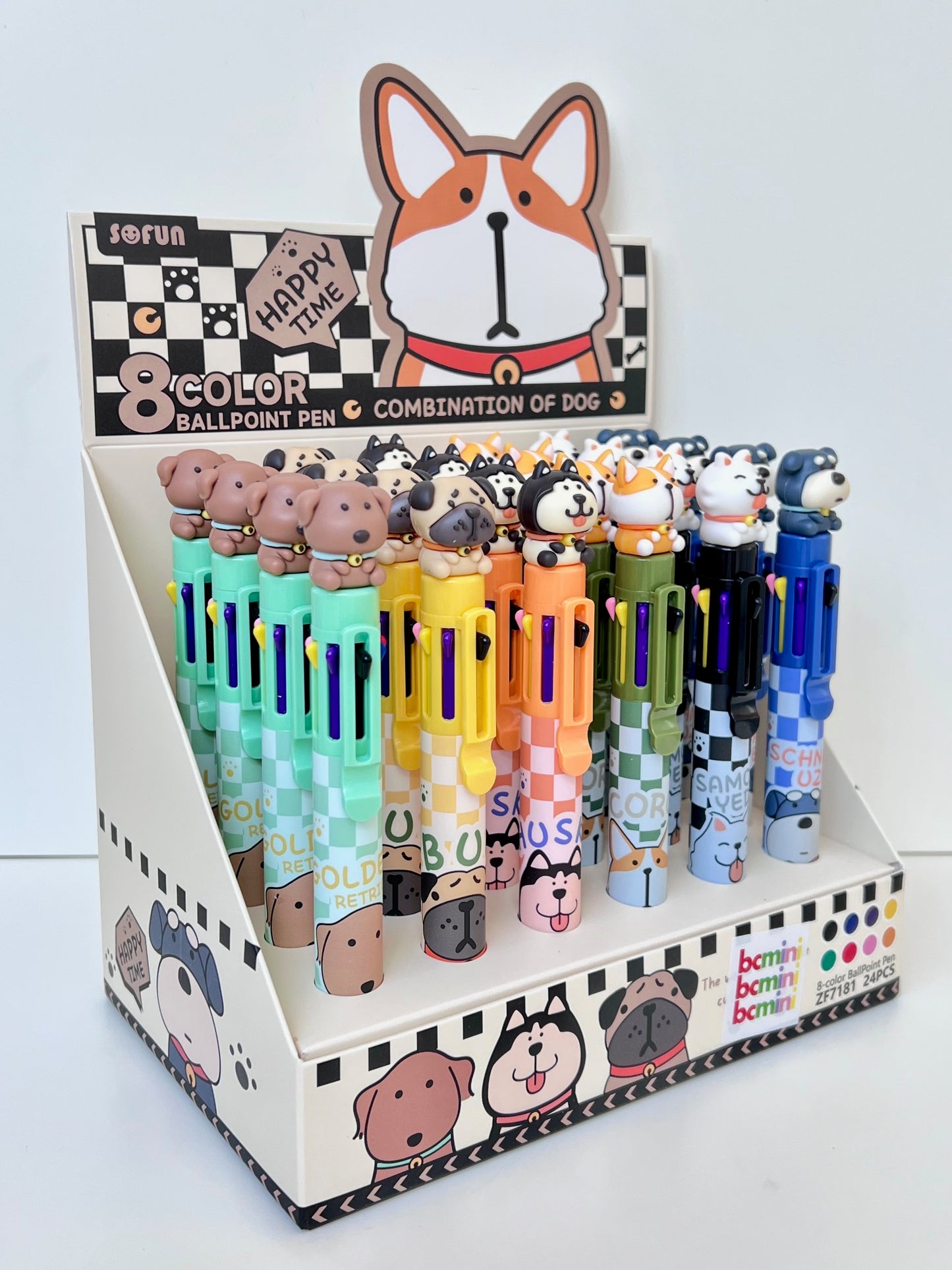 23029 Dog 8-Color Retractable Ball Pen-24