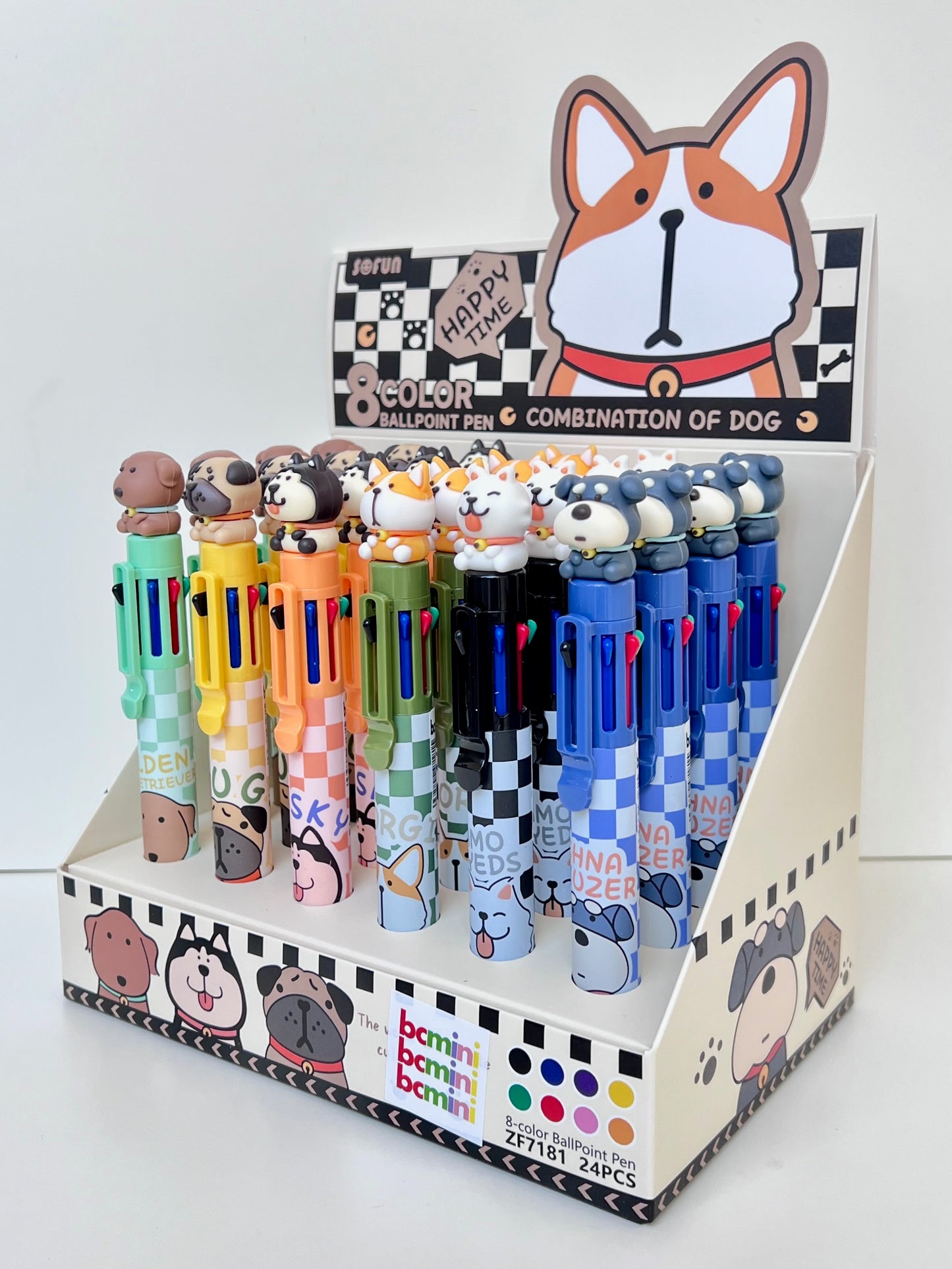 23029 Dog 8-Color Retractable Ball Pen-24