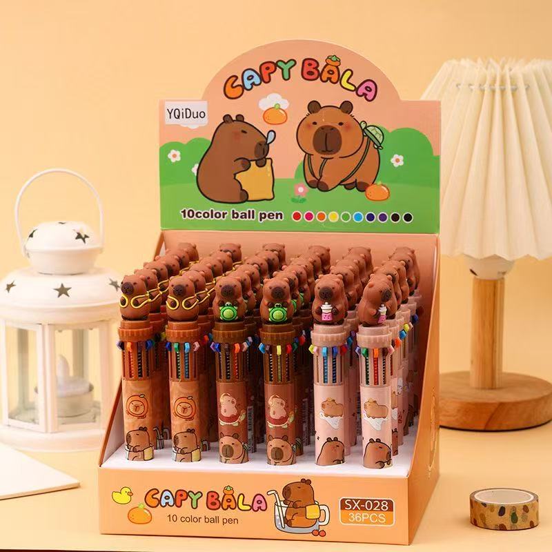 23034 Capybara 10-Color Retractable Ball Pen-36