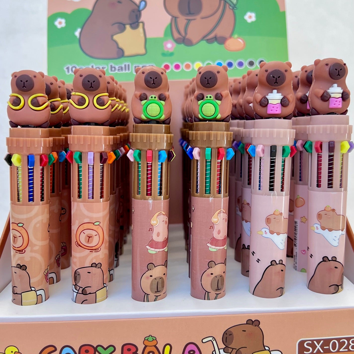 23034 Capybara 10-Color Retractable Ball Pen-36