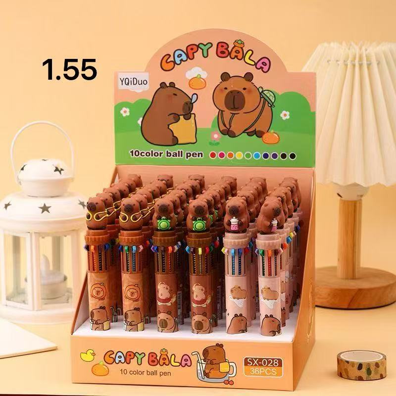 23034 Capybara 10-Color Retractable Ball Pen-36