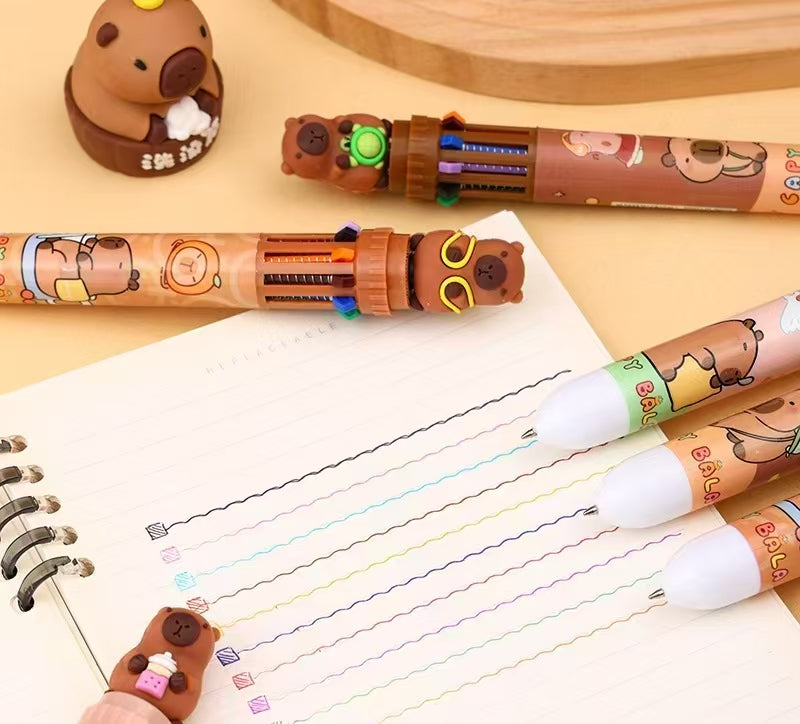 23034 Capybara 10-Color Retractable Ball Pen-36