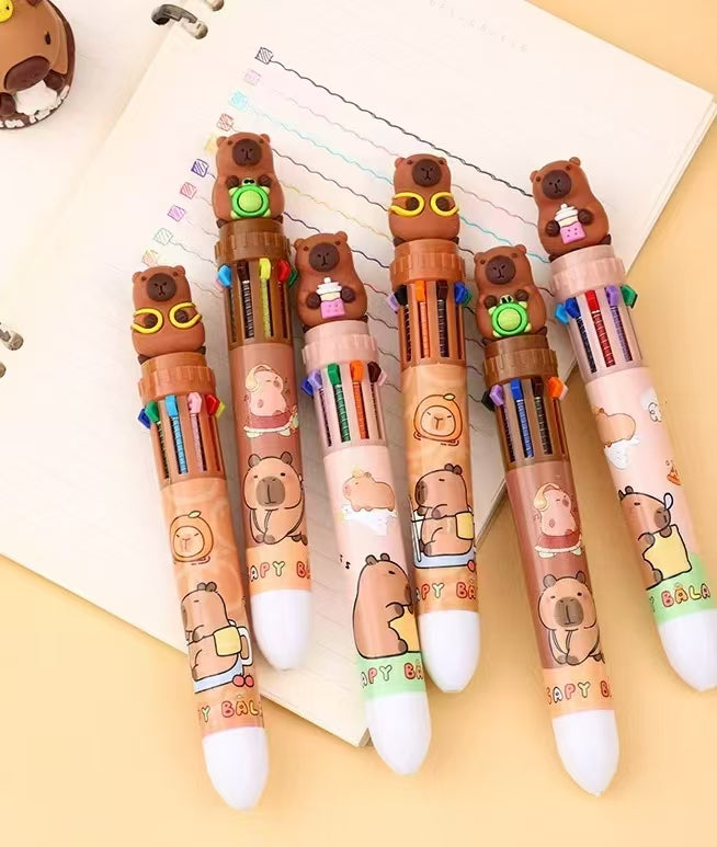 23034 Capybara 10-Color Retractable Ball Pen-36