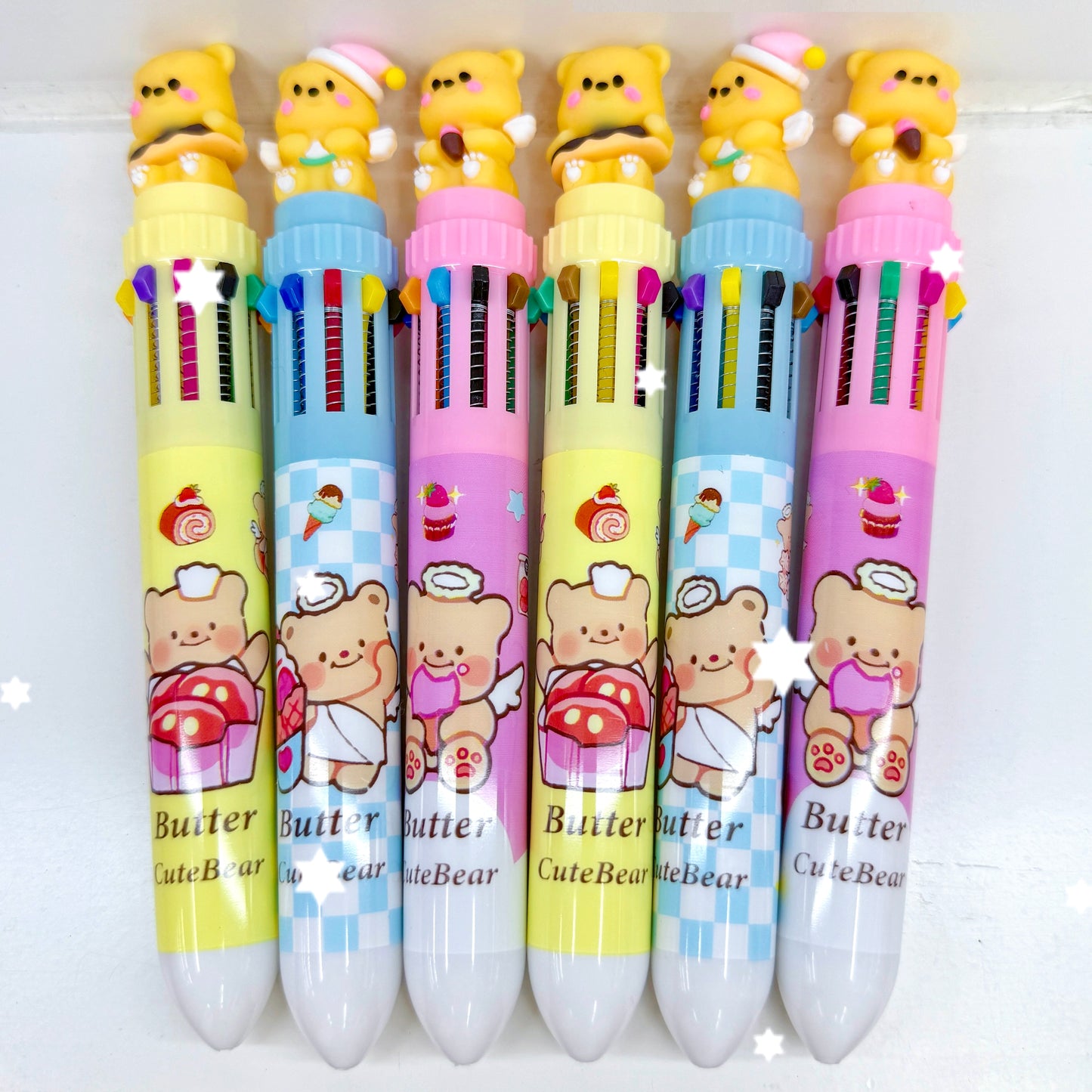 23036 Cute Bear 10-Color Retractable Ball Pen-36