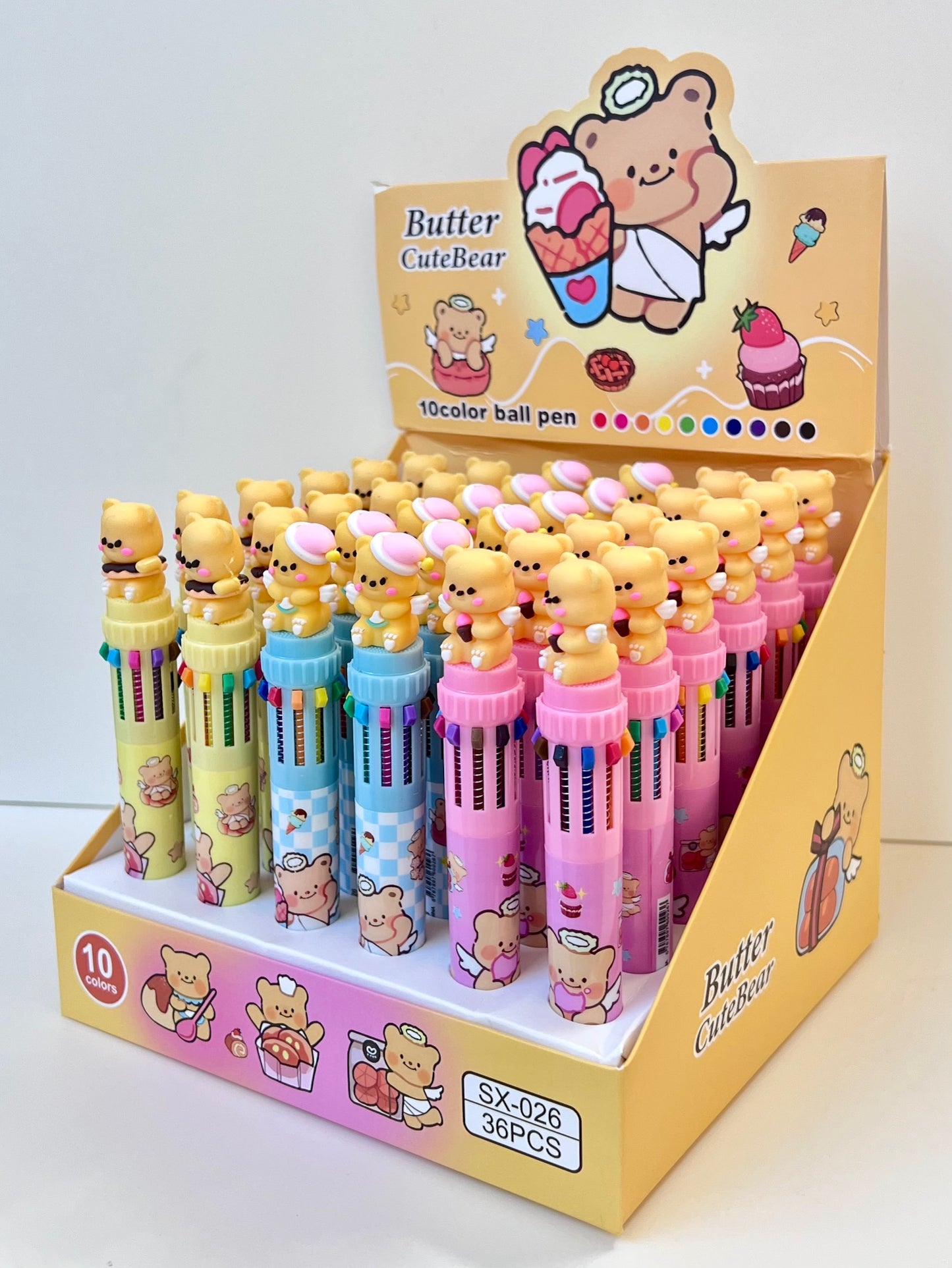 23036 Cute Bear 10-Color Retractable Ball Pen-36