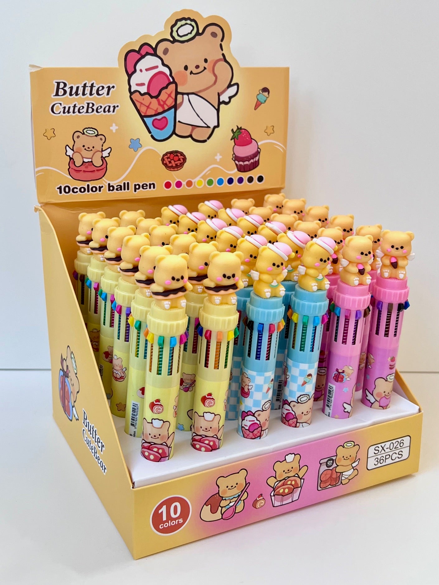 23036 Cute Bear 10-Color Retractable Ball Pen-36