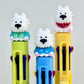 23037 White Dog Terrier 8-Color Retractable Ball Pen-24
