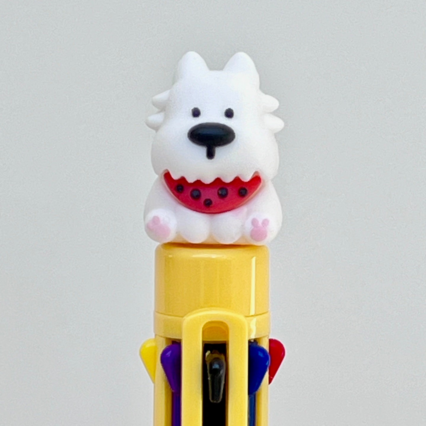 23037 White Dog Terrier 8-Color Retractable Ball Pen-24