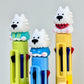 23037 White Dog Terrier 8-Color Retractable Ball Pen-24