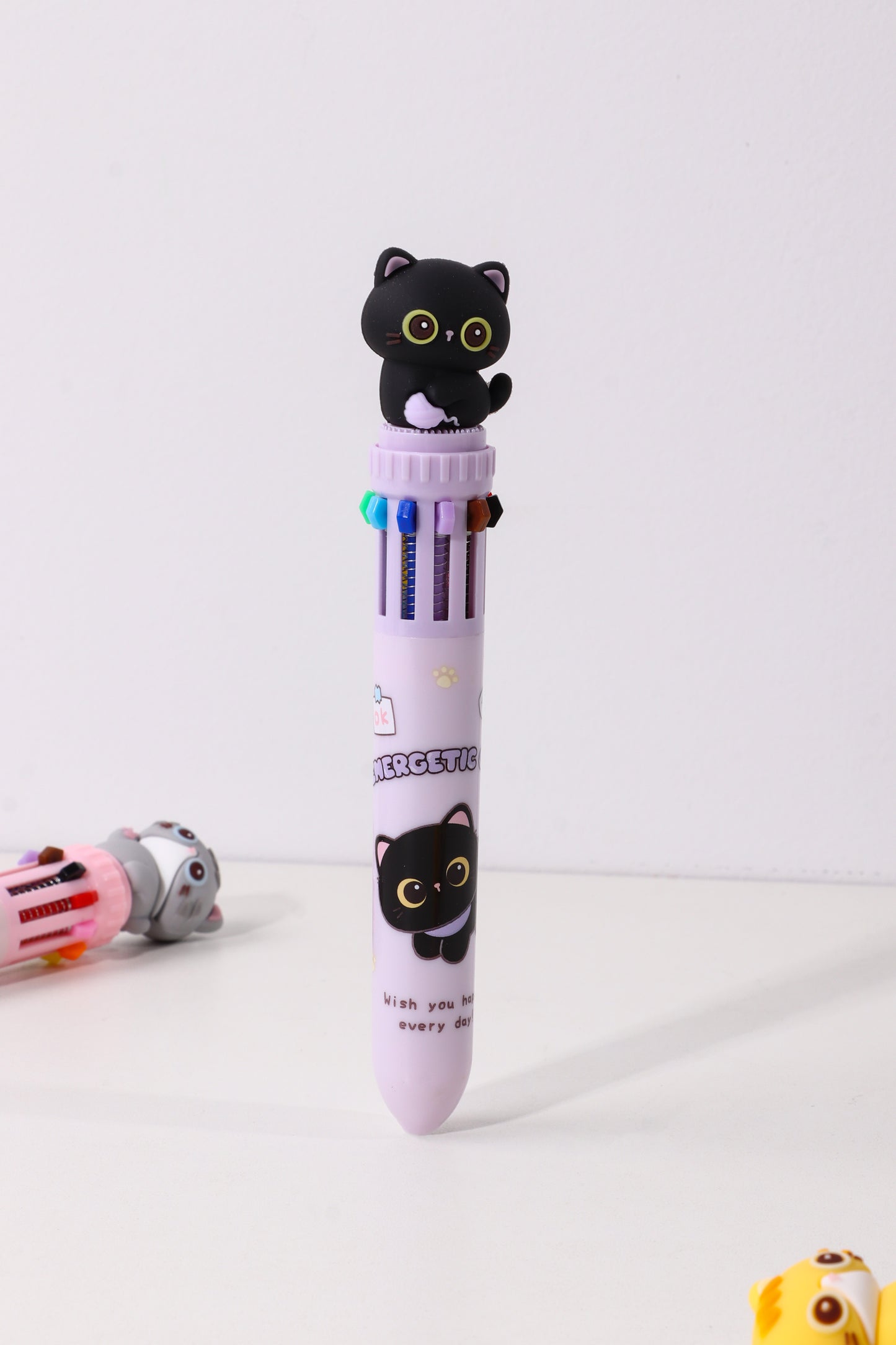 23038 Cats 10-Color Retractable Ball Pen-36