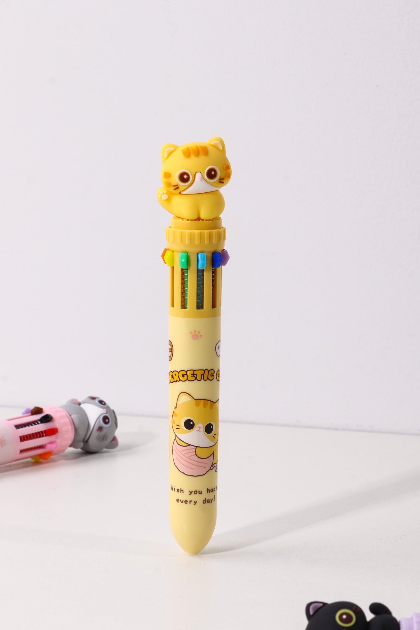 23038 Cats 10-Color Retractable Ball Pen-36