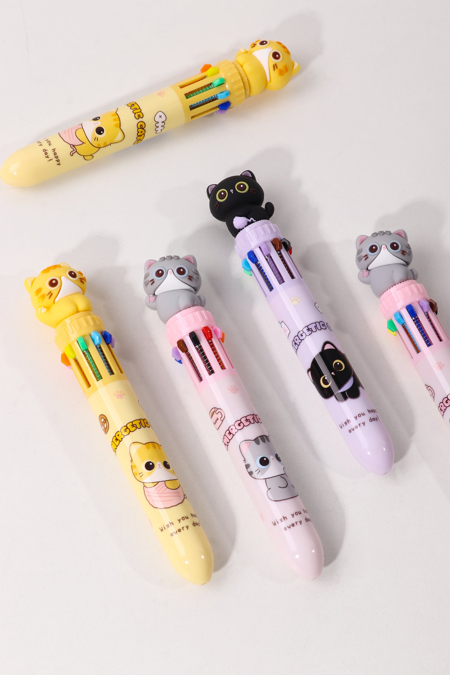 23038 Cats 10-Color Retractable Ball Pen-36