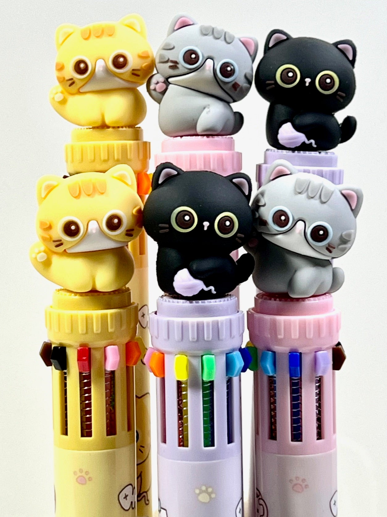 23038 Cats 10-Color Retractable Ball Pen-36