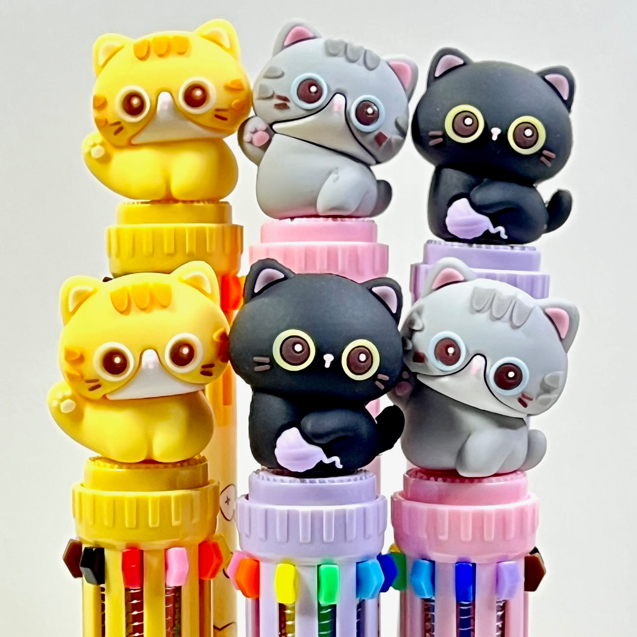23038 Cats 10-Color Retractable Ball Pen-36